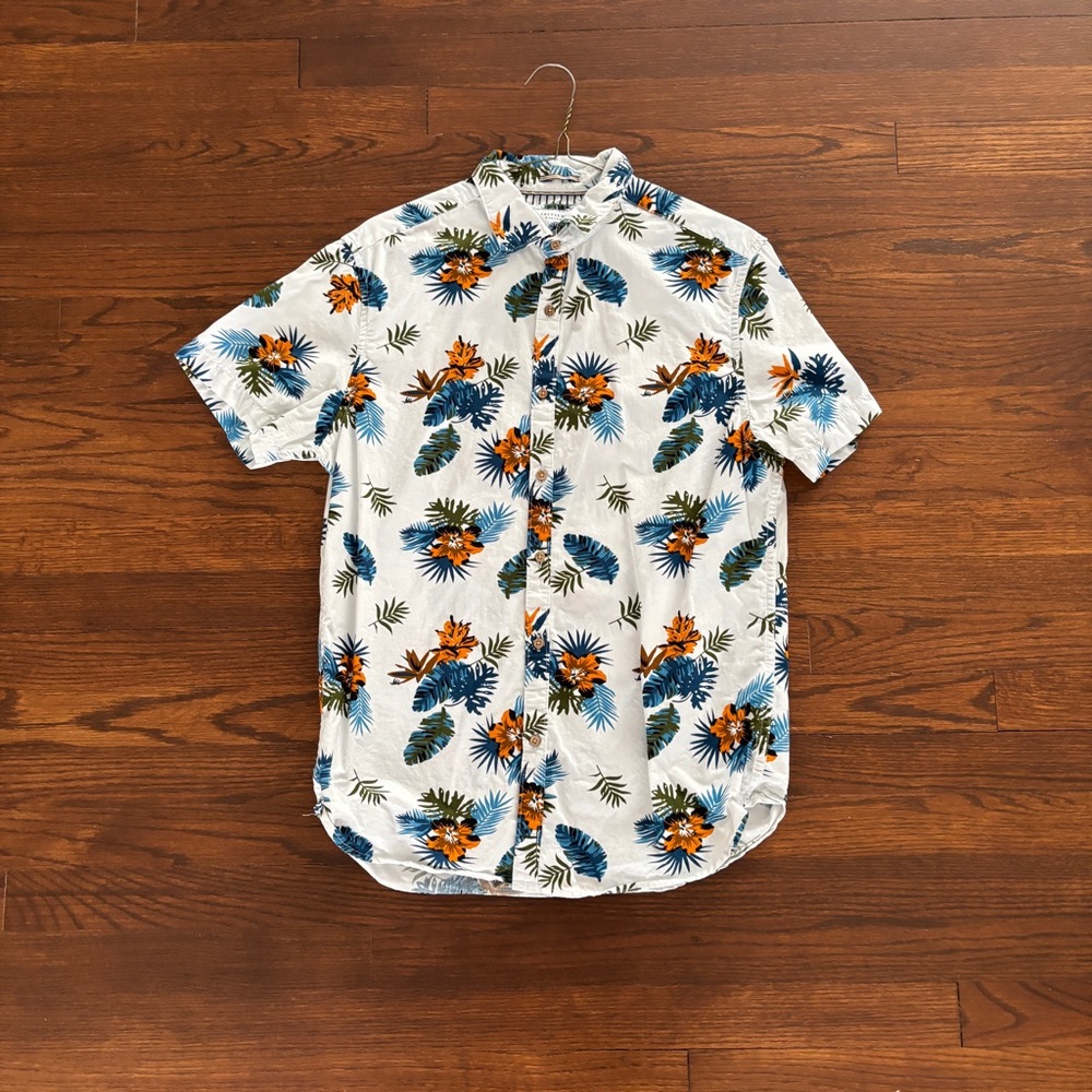 Cactus Man Men’s Medium Floral Print Button Up Dress Shirt